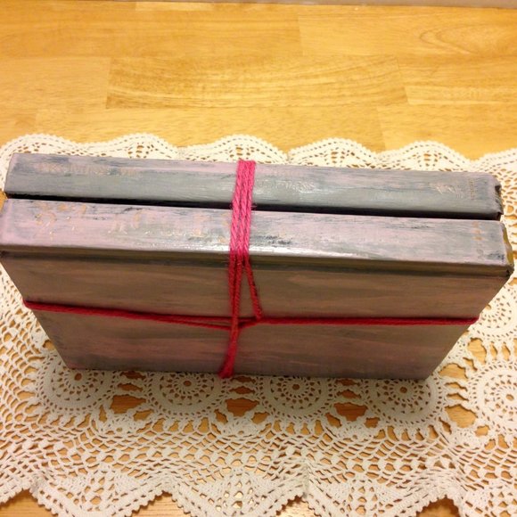 Handcrafted Pink and Grey Book Decor - Picture 5 of 5